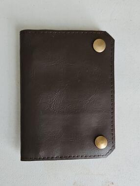 Brown Leather Snap Closure Wallet